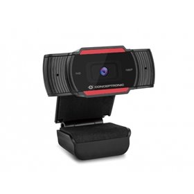 Webcam fhd conceptronic amdis04r - 1080p - usb - 30 fps - ângulo de visão de 65º - foco fixo - microfone integrado