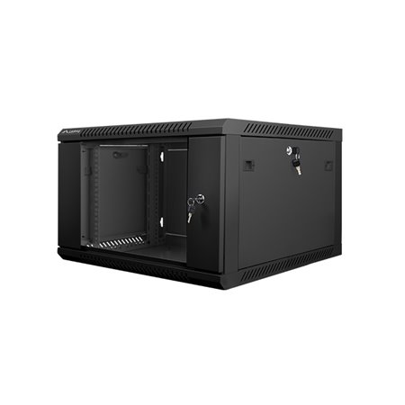 Armário rack lanberg 6u 600x600x368 auto montado 19 polegadas até 60 kg preto