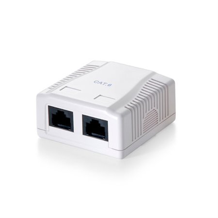 Roseta de superfície equipar cat6 utp 2 portas fêmeas rj45