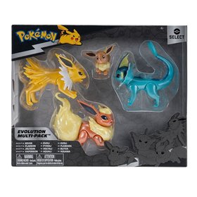 Figura jazwares pokemon multievolution eevee pack 4