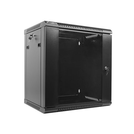 Armário de rack mural Lanberg 19 polegadas 12u - 600x450 flat pack v2 preto