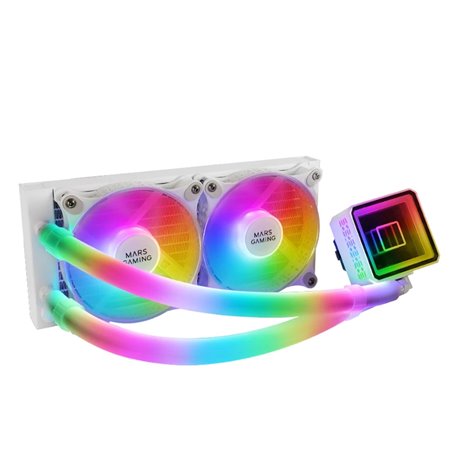 Kit de resfriamento mars gaming mlultra240 branco 500 w 2 x 120 mm rgb