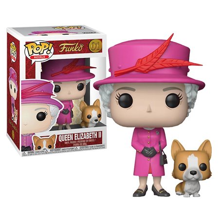 Personagem histórica Funko Pop Rainha Elizabeth Ii com cachorro