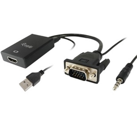 Adaptador equipar macho vga para fêmea HDMI com conector de áudio de 3,5 polegadas 119038