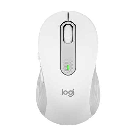 Mouse mouse logitech m650 médio óptico sem fio sem fio branco bruto