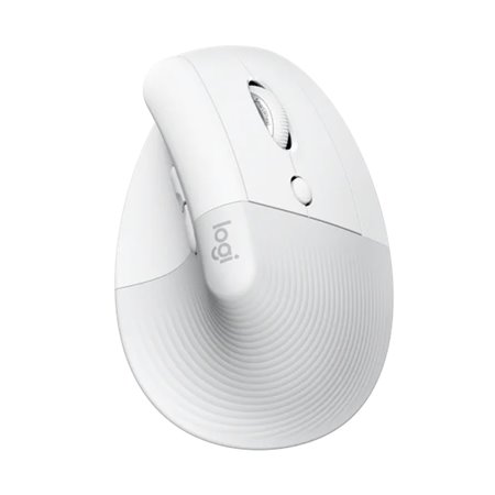 Mouse vertical mouse logitech lift 6 botões 4000 dpi wireless raw white