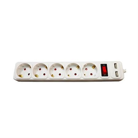 Power Strip 5 soquetes com interruptor 1,8 M Phasak branco