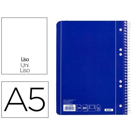 Caderno Espiral Capa Azul 80 F Din A5 Liso