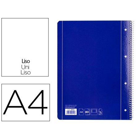 Caderno Espiral Capa Azul 80 F Din A4 Liso