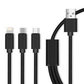 Cabo Usb-A 2.0 / Micro Usb-B Iphone 8P Usb-C Preto Cabo Usb-A 2.0 / Micro Usb-B Iphone 8P Usb-C Preto