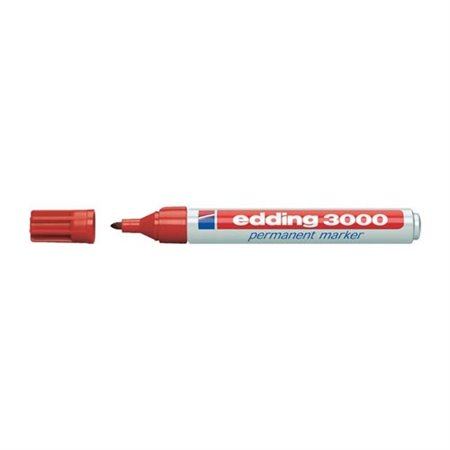 Marcador Edding 3000 Vermelho Permanente-Ponta Redonda 3 Mm