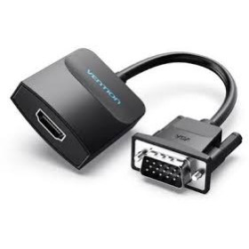 Cabo Conversor Vention VGA Macho - HDMI Fêmea, 15cm Preto