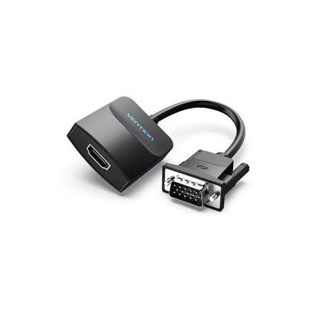 Cabo Conversor Vention VGA Macho - HDMI Fêmea, 15cm Preto