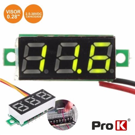 VOLTIMETRO DIGITAL LED VERDE 2.5V-30VDC PROK