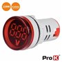 VOLTIMETRO DIGITAL LED VERMELHO 50V-500VAC 22MM PROK