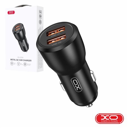 Adaptador Isqueiro 2 USB-A 5V 18W QC-30W XO