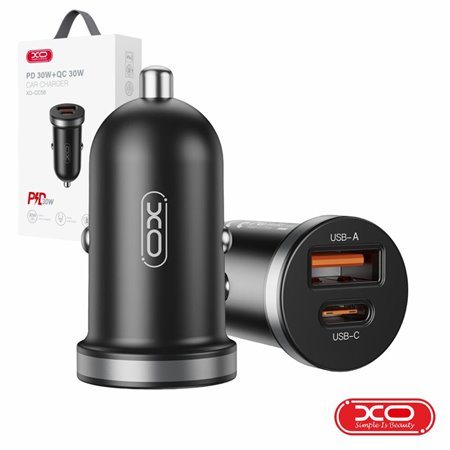 Adaptador Isqueiro USB-A PD 3.0 / USB-C 30W XO