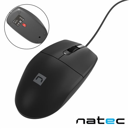 Rato Óptico C/ Fios 1000DPI USB Preto NATEC