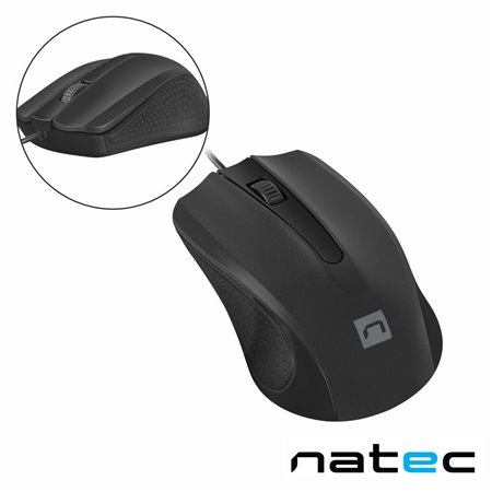 Rato Óptico C/ Fios 1200DPI USB Preto NATEC