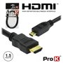 CABO HDMI DOURADO MACHO / MICRO HDMI MACHO PRETO 1.5M PROK