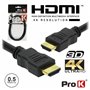 Cabo HDMI Dourado Macho / Macho 2.0 4K Preto 0.5m PROK