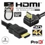 CABO HDMI DOURADO MACHO / MACHO 2.0 4K PRETO 3M 90º PROK