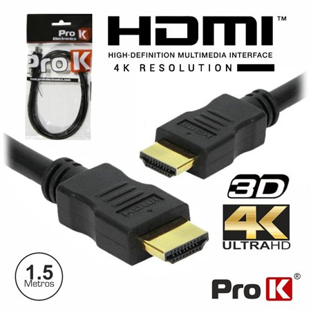 CABO HDMI DOURADO MACHO / MACHO 2.0 4K PRETO 1.5M PROK