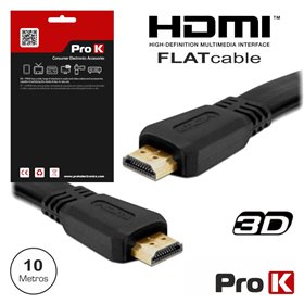CABO HDMI DOURADO MACHO / MACHO 1.4 PRETO 10M FLAT PROK