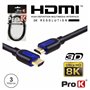 CABO HDMI DOURADO MACHO / MACHO 2.1 8K PRETO 3M PROK