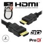 CABO HDMI DOURADO MACHO / MACHO 1.4 PRETO 2M PROK