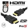 CABO HDMI DOURADO MACHO / MACHO 1.4 PRETO 1.5M PROK