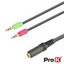 Cabo Jack 3.5mm Femea 4P / 2 Jack 3.5mm Macho Stereo 0.2m