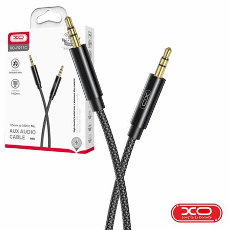 Cabo Jack 3.5mm Macho / Jack 3.5mm Macho 1m Preto XO