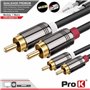 CABO 2-RCA MACHO / 2-RCA MACHO DOURADO 1M PROK