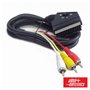 Cabo Scart Macho P/ 3 RCA Macho Vídeo+Áudio C/Comutador 1.5M