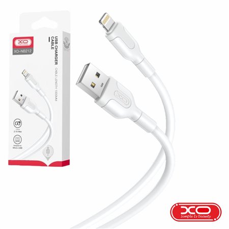 Cabo USB-A 2.0 Macho / Lightning 2.1A Branco 1m XO