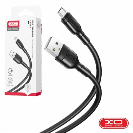 Cabo USB-A 2.0 Macho / Micro-USB 2.1A Preto 1m XO