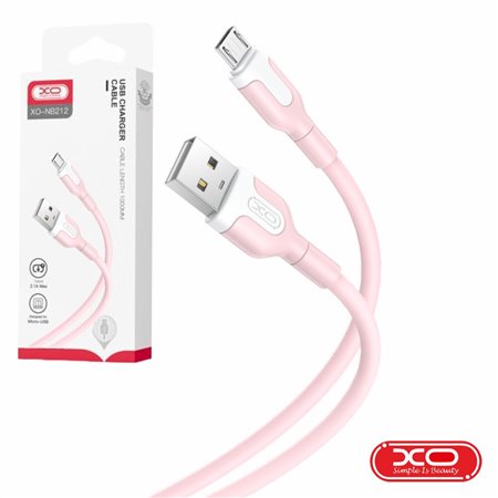 Cabo USB-A 2.0 Macho / Micro-USB 2.1A Rosa 1m XO