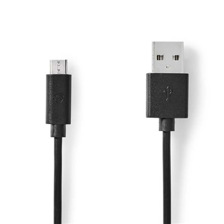 Cable USB-A 2.0 Macho P/ Micro USB-B Macho 0,5 m Preto