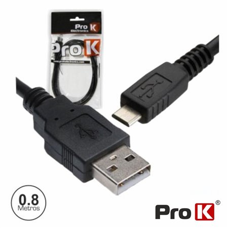 CABO USB-A 2.0 MACHO / MICRO USB-B MACHO 0.8M PROK