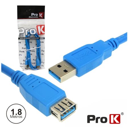 CABO USB-A 3.0 MACHO / USB-A FÊMEA 1.8M PROK