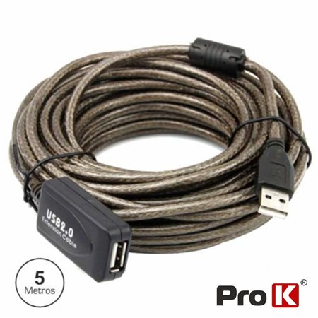 CABO USB-A 2.0 MACHO / USB-A FÊMEA AMPLIFICADO 5M PROK