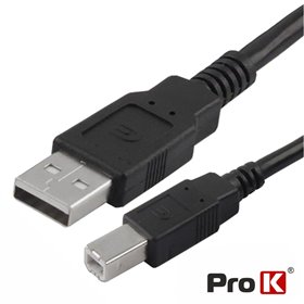 CABO USB-A 2.0 MACHO / USB-B MACHO 0.75M PROK