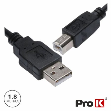 CABO USB-A 2.0 MACHO / USB-B MACHO 1.8M PROK