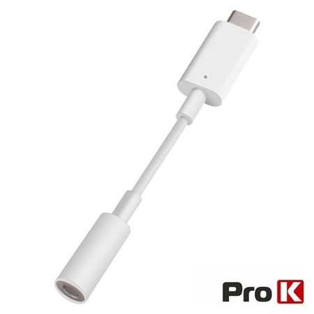 CABO USB-C MACHO / JACK 3.5MM 11MM BRANCO PROK