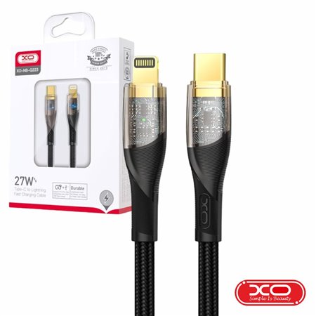 Cabo USB-C Macho / Lightning Macho PD 27W 1m Preto XO