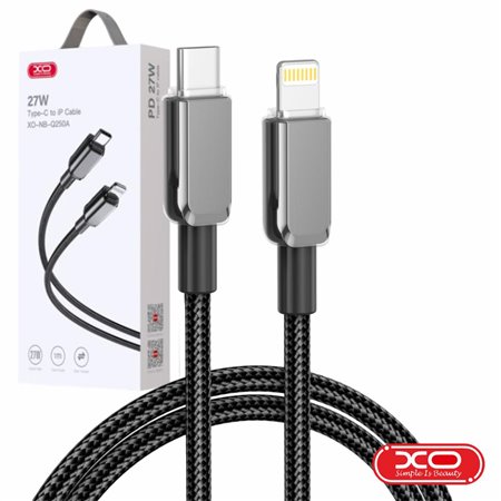 Cabo USB-C Macho / Lightning Macho PD 27W 1m Preto XO