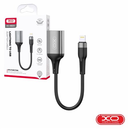 Cabo Adaptador Lightning Macho/USB-A 2.0 Fêmea OTG XO