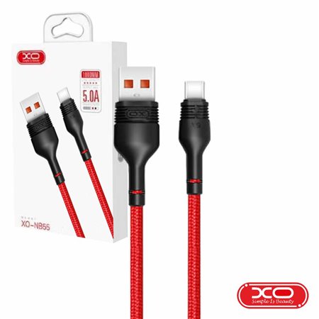 Cabo USB-A Macho / USB-C Macho 5A 1m Vermelho XO