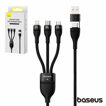 Cabo USB-A/C Macho/MicroUSB/USB-C/Lightning 1.2M 100W Baseus